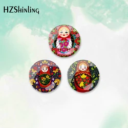 2023 Cartoon Russian Folk Art Doll Pattern Round Button Badge Brooch For Clothes Backpack Decoration Pin Jewelry