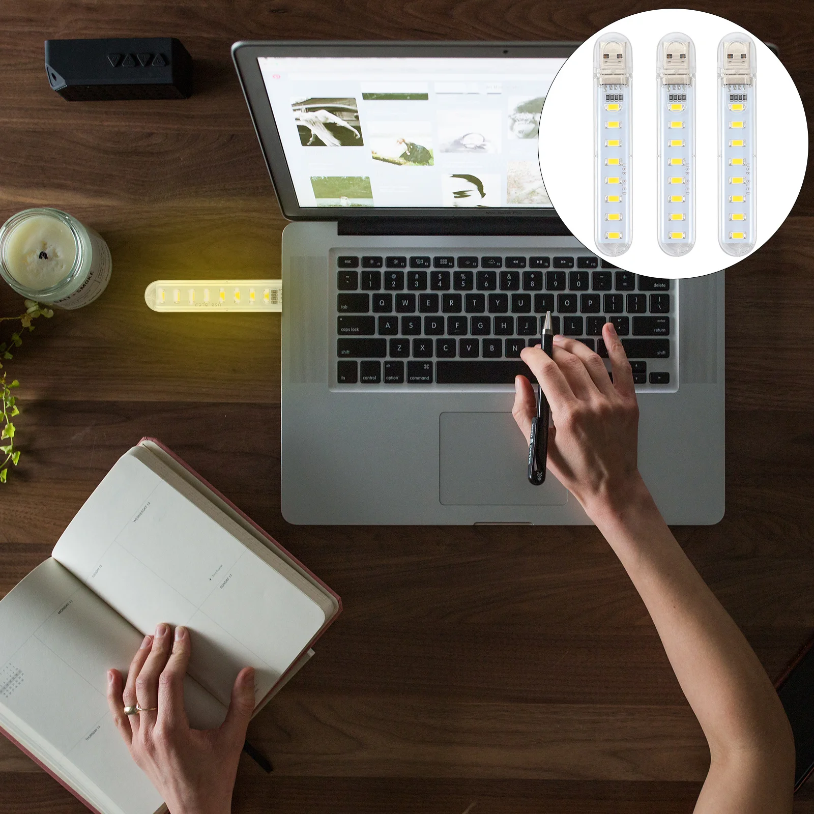 

3Pcs USB Small Night Light Portable LED Lamp Bright Warm Light Durable for Home School Desk Outdoor Lighting Night Lamp