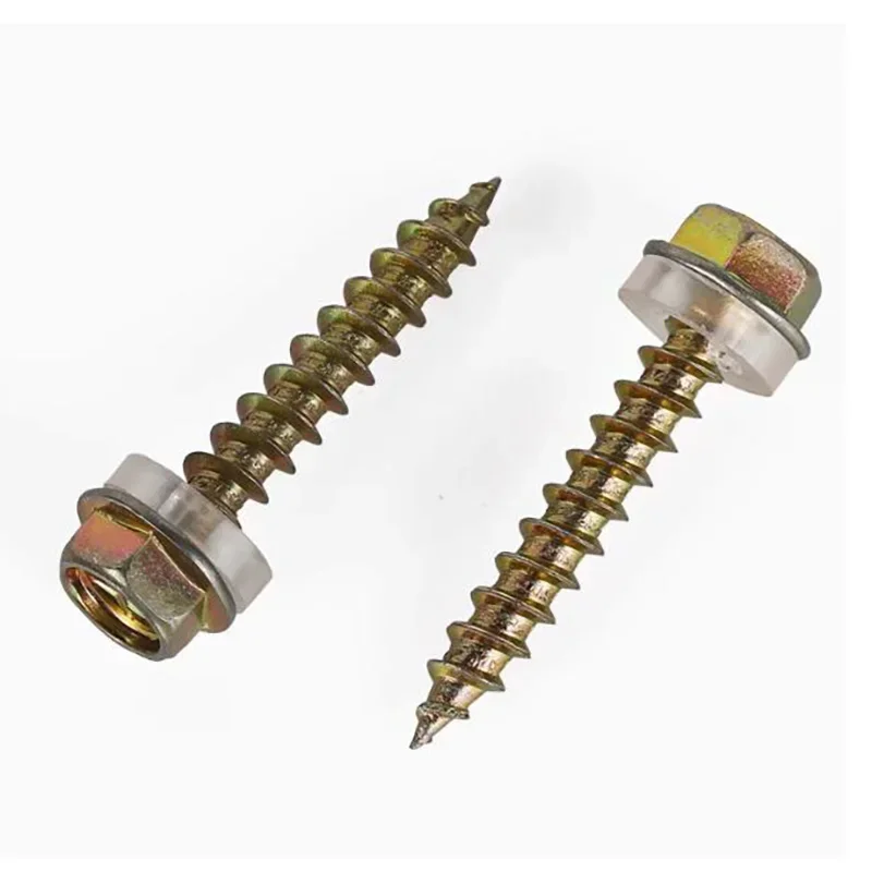

M5 M6 Zinc Plated Steel External Hexagon Flange Head Self-tapping Screw With PVC Washer Gasket