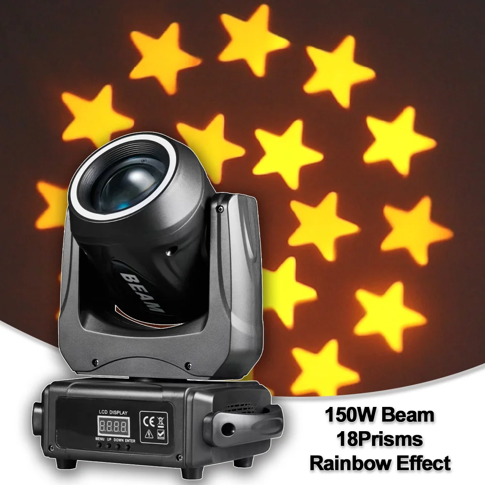 

150W LED Beam Moving Head Stage Light 18 Prism Projector for Bar Birthday Party Club KTV Concert Theater Lighting Effect