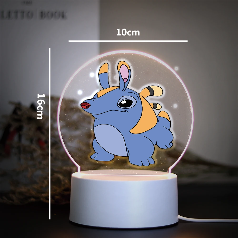 LED 3D Night Light com Crack Base, lâmpada que muda a cor, personagem animado, novo, RGB, 1 pc