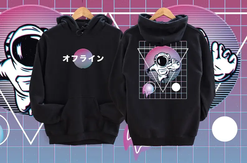 

Vaporwave Hoodie, Japanese Streetwear