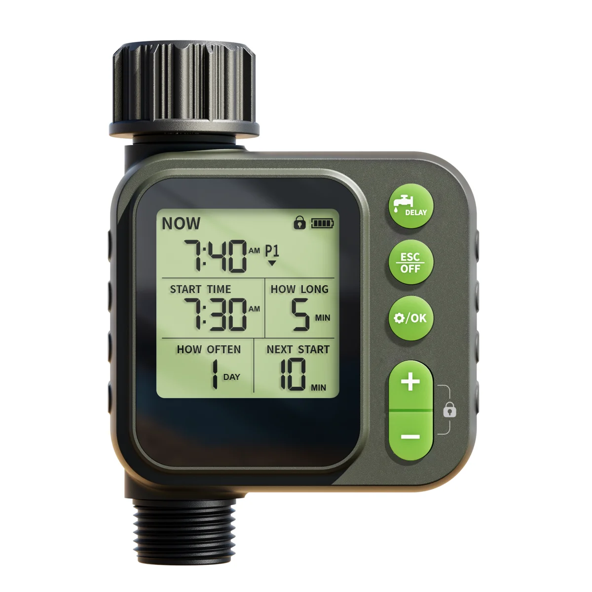Garden Water Timer WD02 LCD Smart Home 2-Zone Programmable Manual AA Battery Operated Outdoor Use for Lawn Irrigation