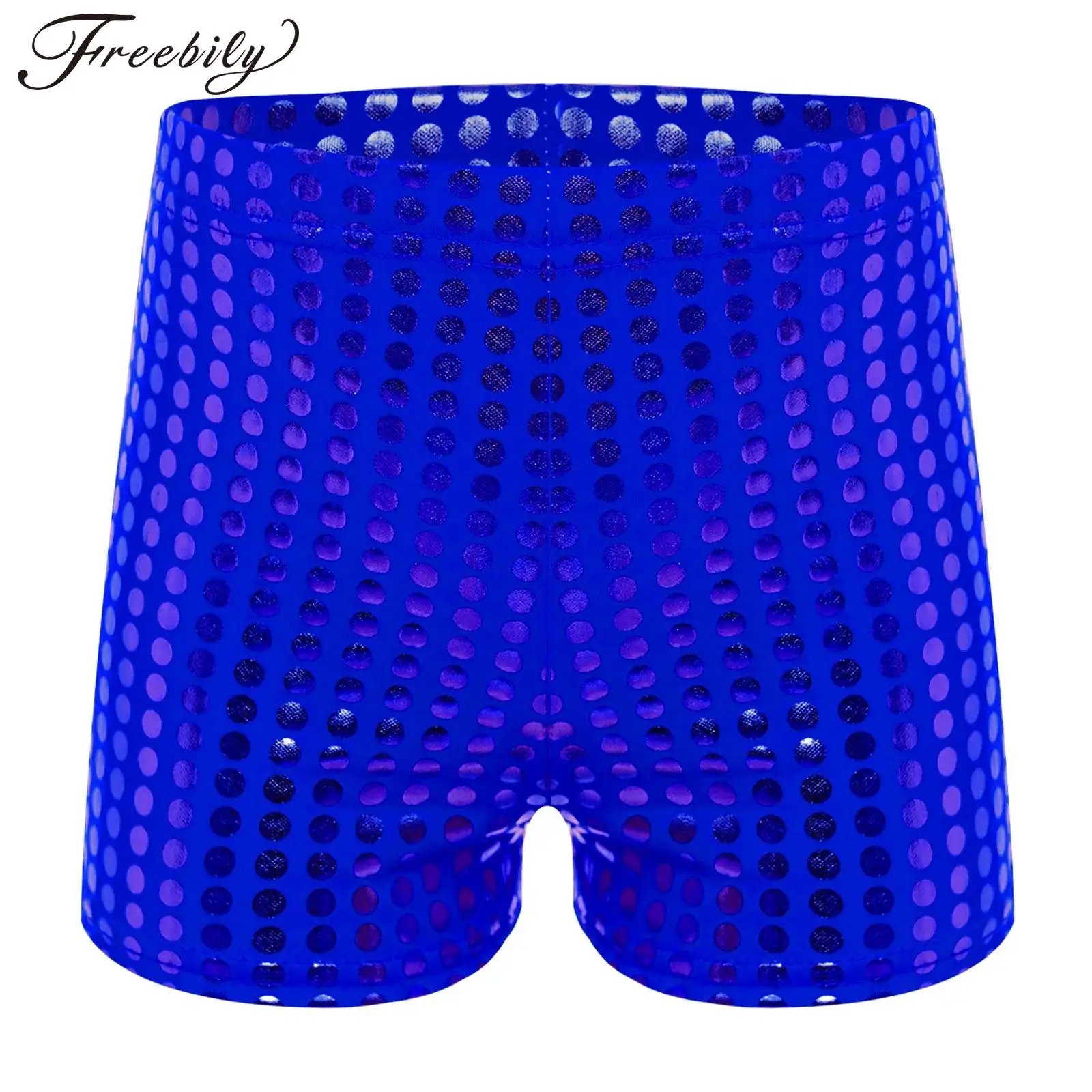 

Детский костюм для джазового танца, дискотеки, сценического костюма, блестящие металлические шорты-боксеры для школьной вечеринки, байкерские тренировки, фитнес, спорт