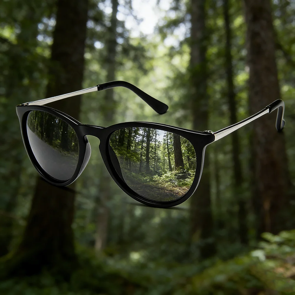 Beliebte Metallrahmen Vintage Sonnenbrille Frauen Männer Runde Sonnenbrille Brillen für Männlich Weiblich Reflektierende Film Sonnenbrille ﻿