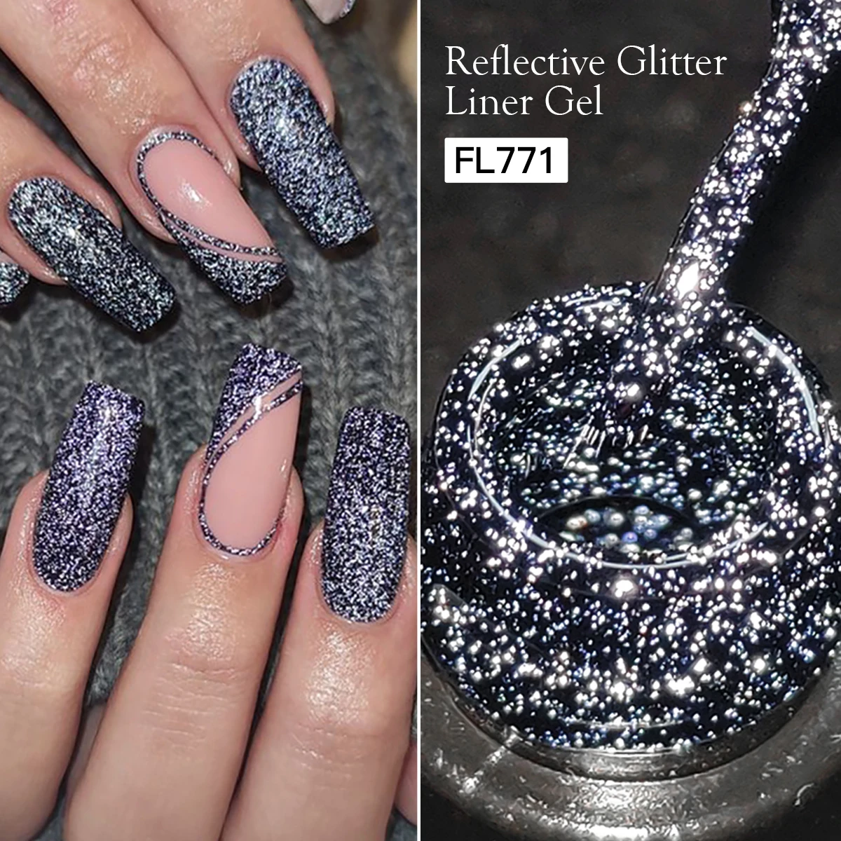 VIER LILY 5ml Reflecterende Glitter Liner Nagelgel Polish Goud Zilver Rood Fonkelende Nagelbenodigdheden UV/LED Vernis schildergel