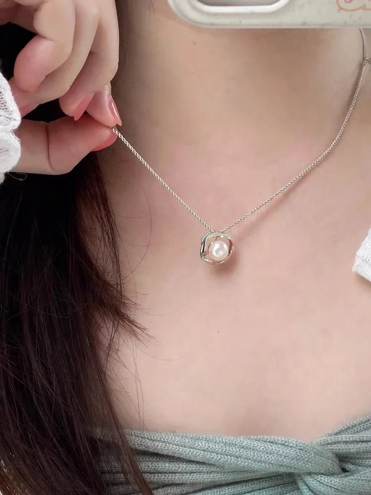 s925 Sterling silver natural fresh water pearl necklace women's jewelry high quality vintage style choker