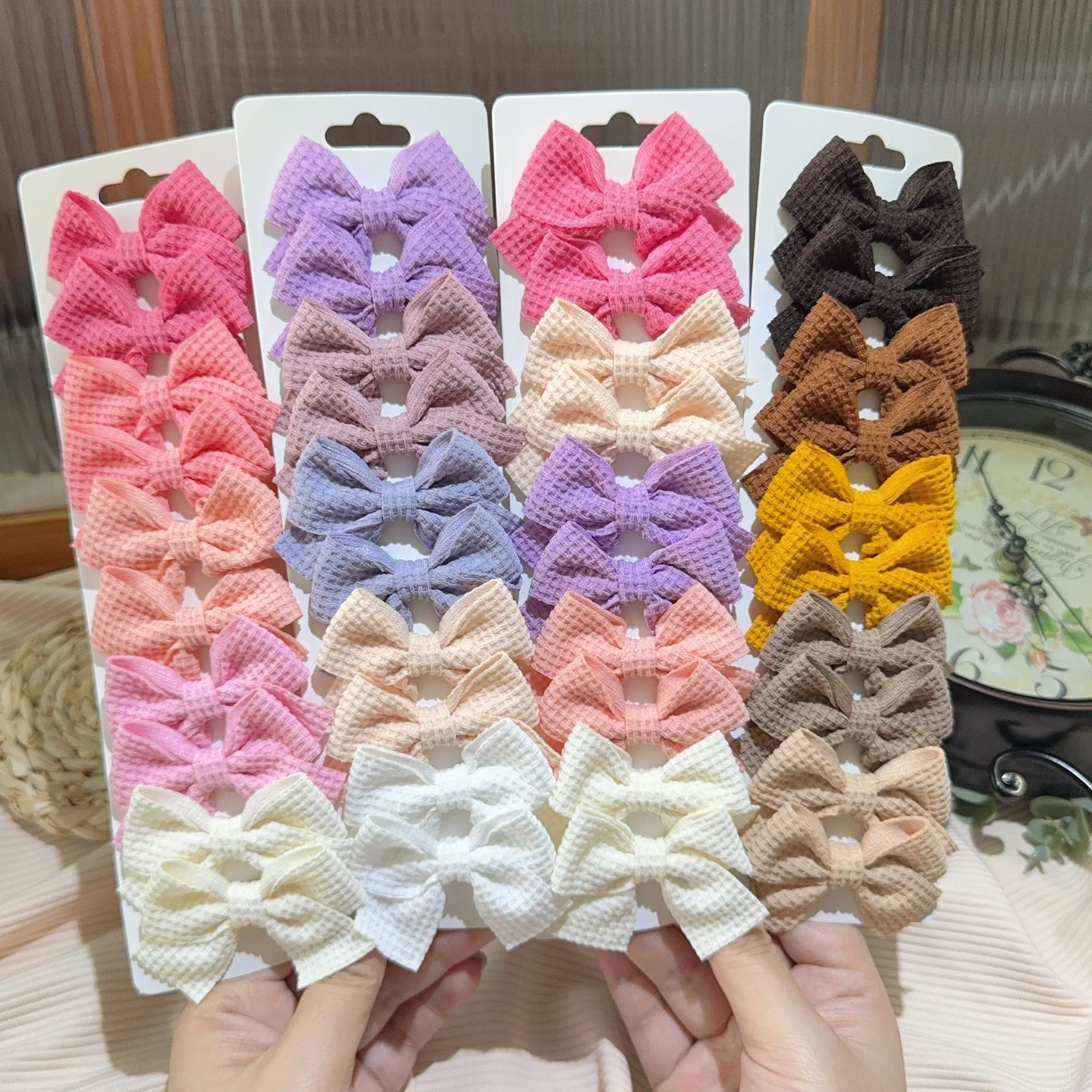 10Pcs/set New Girls Princess Hairpins Hair Bows Nylon Safe Hair Clips Barrettes for Infants Toddlers Kids Baby Hair Accessories