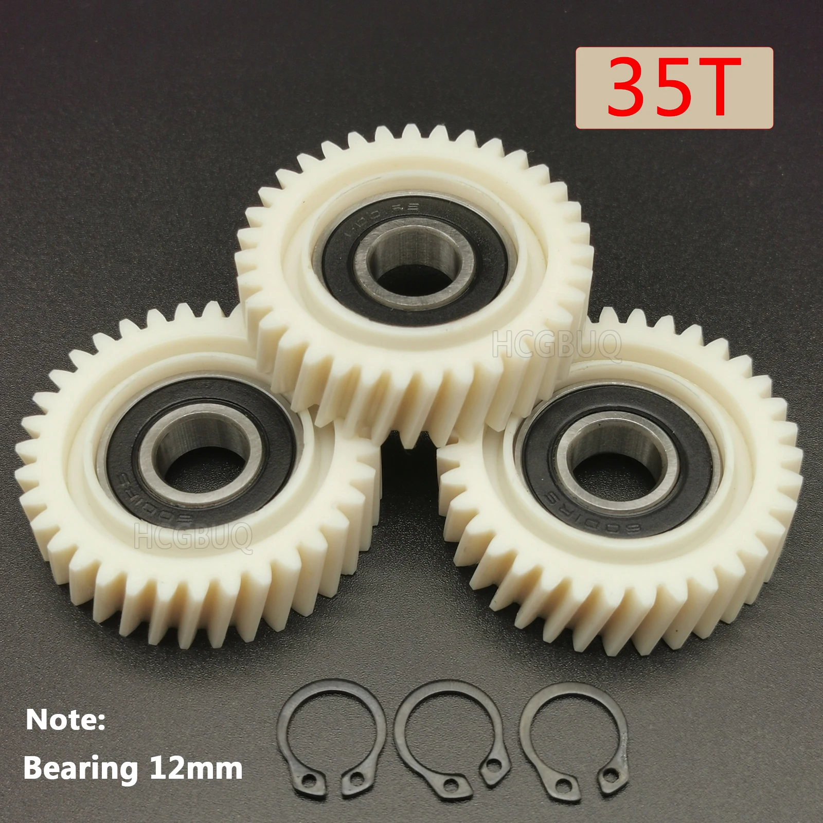 3Pcs 47.3x13mm Planetary Gear 35T Oblique Gears With 12mm Bearings Wheel Hub Electric Bike Nylon Gear For 500W 750W Motor E-bike