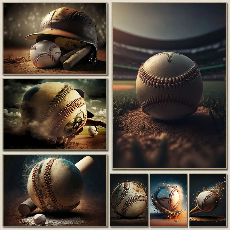 

Baseball Sport Poster Baseball Sports Ball Photos Sports Canvas Printing Posters Modern Wall Art Picture Decoration Paintings