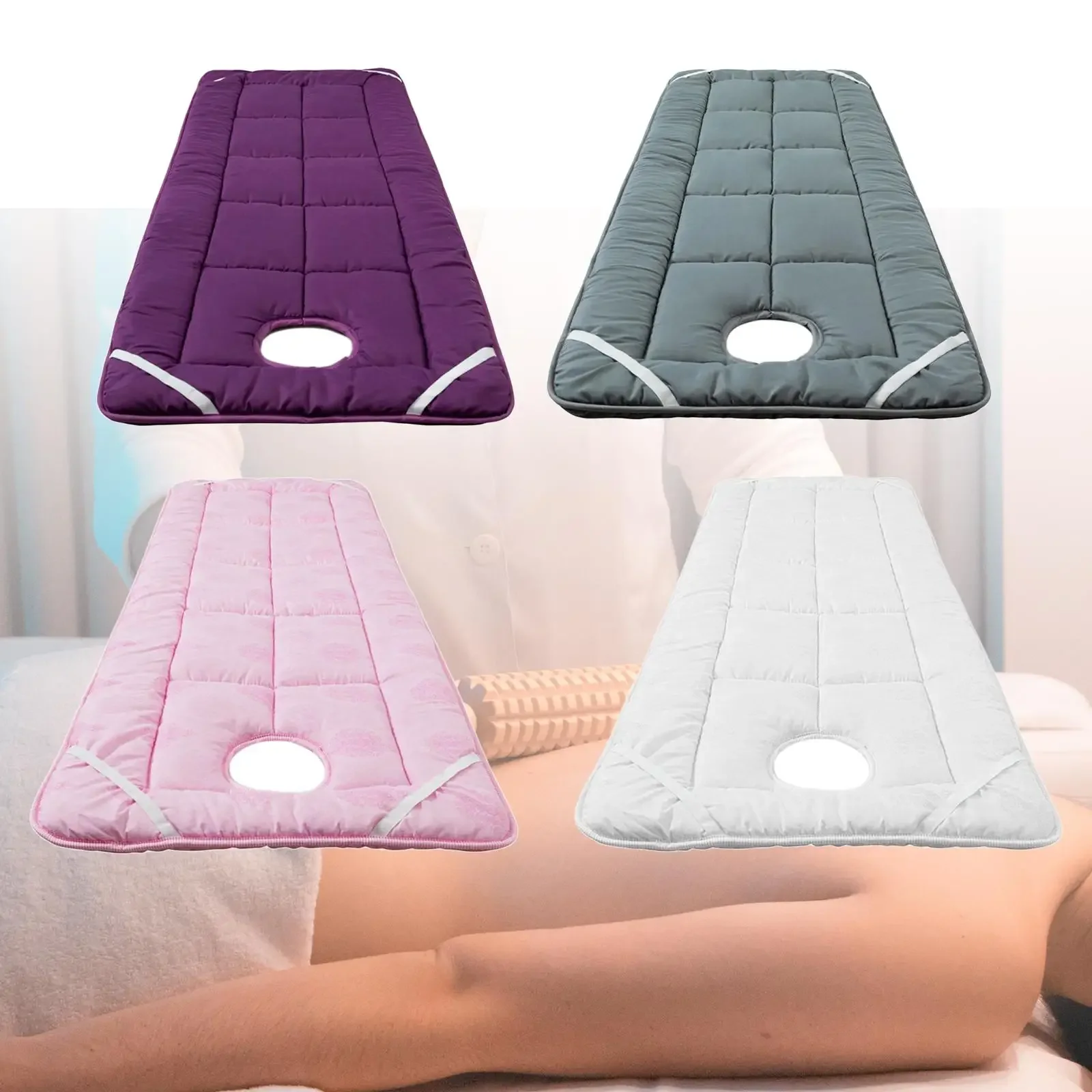Sábana para Camilla  Salón  Belleza, Funda para Camilla  Masaje con 4 Bandas Elásticas, Cubierta para Mesa  SPA, Sábana