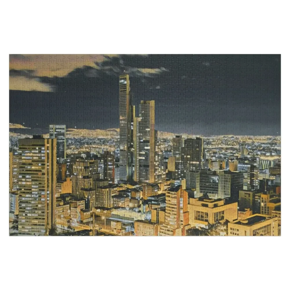 Bogota at Night Jigsaw Puzzle Picture Personalised Name Customizable Child Gift Puzzle