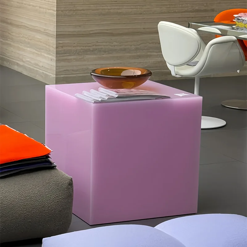 Creative art jelly resin coffee table modern simple niche macaron square casual small side table
