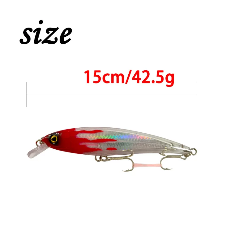 1 PCS Minnow Fishing Lure Artist Lure Jig Spinner 15CM 42.5G Sea Whopper Plopper Trout Lure Sea Fishing Jigs  Surface Lure Tenya