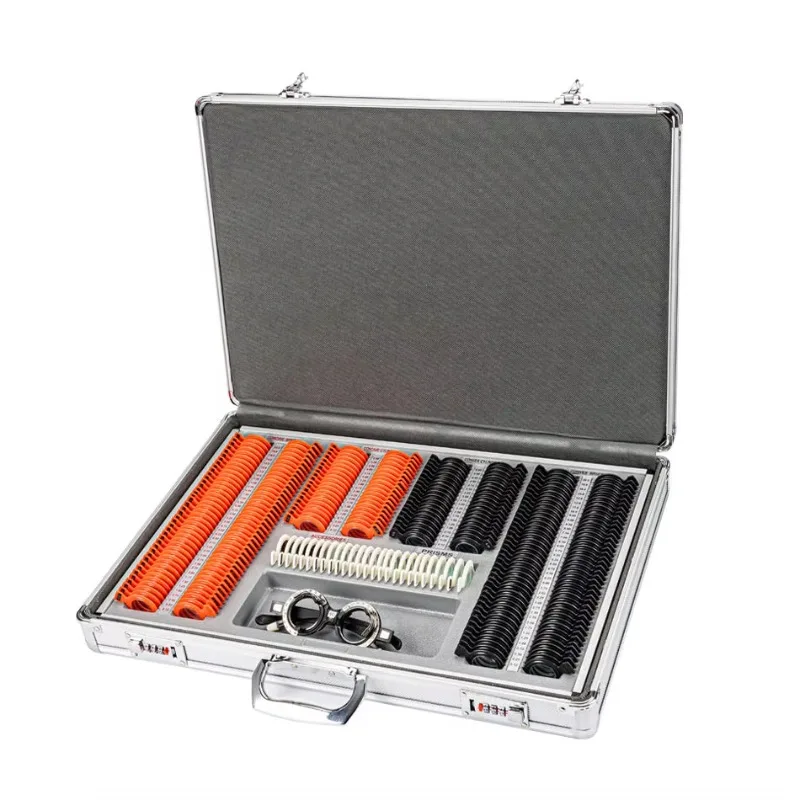

Optics Optical Lenses High Quality Optical Trial Frame Kit Set Plastic Ring Trial Lens Set Aluminum Box Trial Frame Sl-266