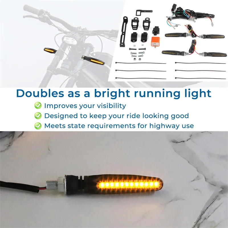 Electric Bike Front Rear Street Legal Kit LED Indicator Light for Talaria Sting MX4 LED Turn Signal Lighting Lamps
