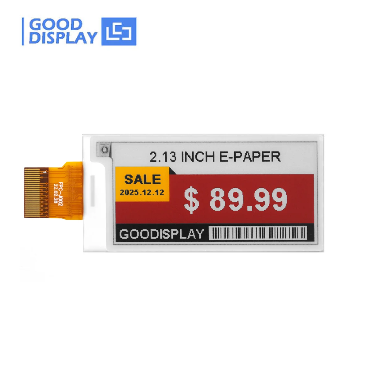 2.13-Inch e-Paper Electronic Ink Screen 250x122 Red, Yellow, Black, White Four Color Screen, GDEY0213F52