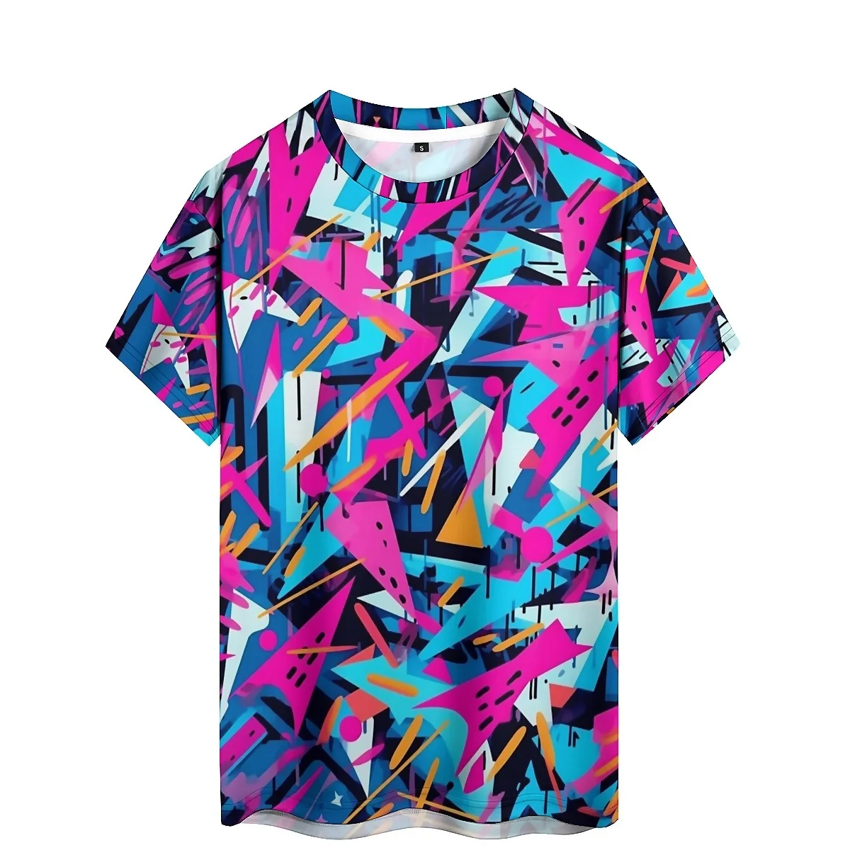 Summer 2025 Men's Colorful and Dynamic 3D Printed Short Sleeved T-shirt, Gym Exercise, Running, Lightweight Design, Perfect Choi