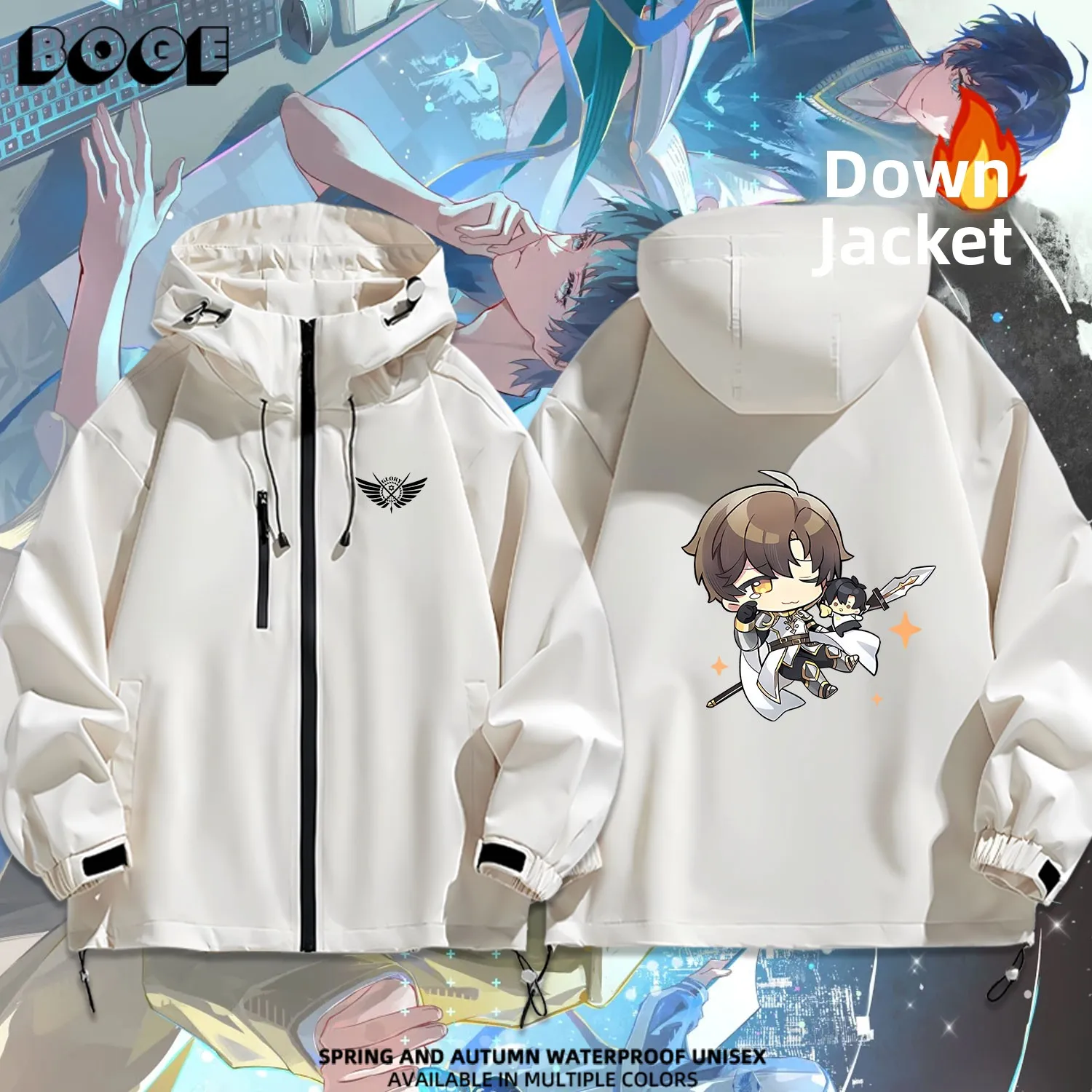 

Full-Time High-Hand Anime Surroundings Ye u Yu Wen State Cos Double Layer Hood down Jaet Outdoor Casual Windproof Waterproof