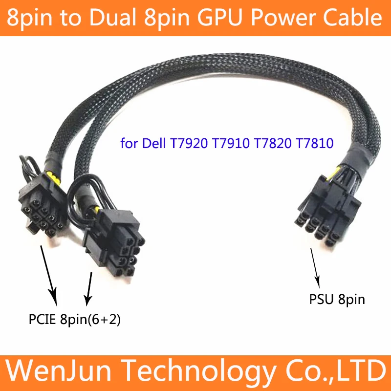 

PSU 8pin to Dual 8(6+2)pin PCI-E Interface Power Cable for DELL T7820 T7910 T7920 T7810 Server and Graphics Card GPU 2080TI A10