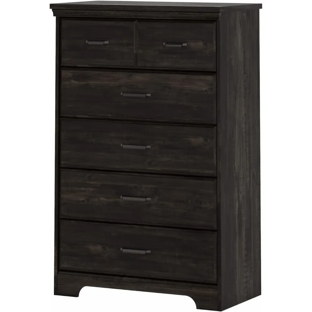 South Shore Versa 5-Drawer Storage Cabinet in Rubbed Black Finish