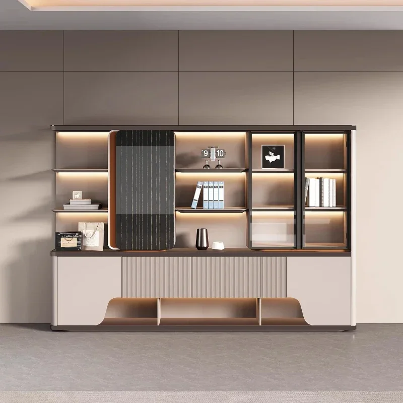 Boss Office Background Cabinet Storage Locker Multipurpose Cabinets Luxury Modern File Cabinet Bookcase Modern File Data Cabinet