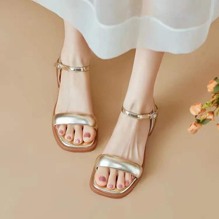 

Sandals Women Summer 2024 Shoes Woman Comfortable Flat Sandals Fashion Open Toe Rome Sandals Women Shoes