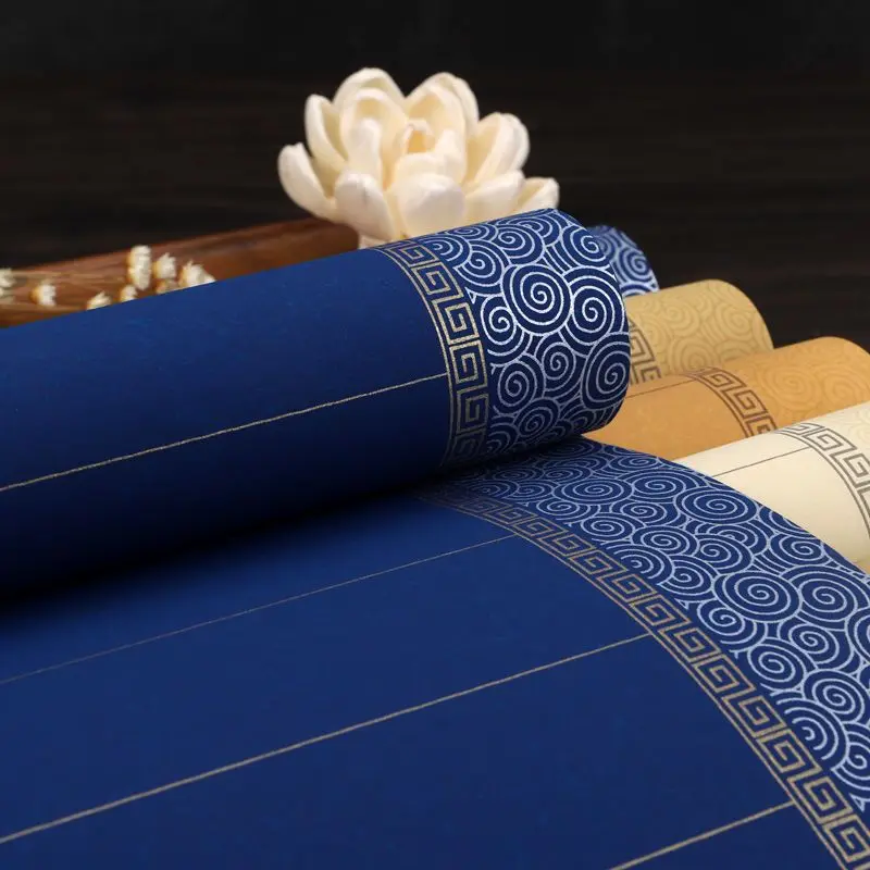 Batik Auspicious Clouds Xuan Paper Running Regular Script Official Script Brush Retro Half Ripe Rice Paper Colorful Letterhead