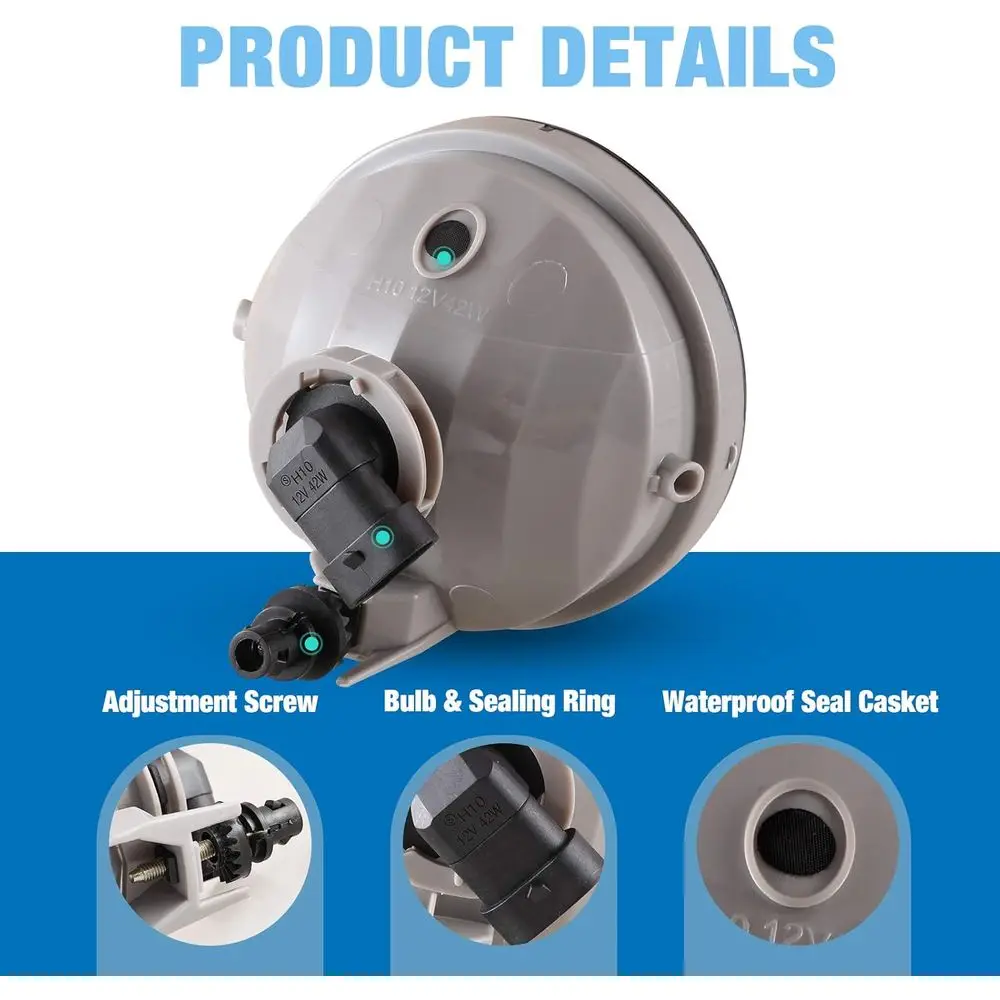 أضواء الضباب ذات العدسة الصفراء لسيارة تويوتا تاكوما 2005-2011، 2008-2016 سيكويا، 2007-2013 تندرا، 2004-2006 سولارا - عبوتان #4