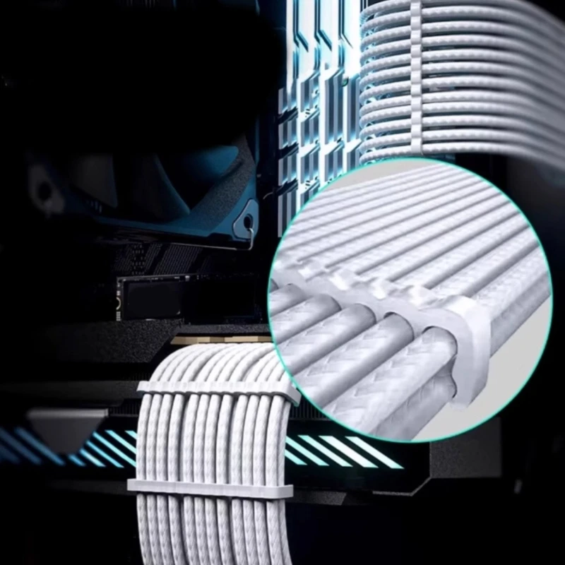 J78A Power Cable Sleeve Management Tool Set with 34PCS Acrylic Combs for Efficient Power Cable Computer Wiring Arrangement