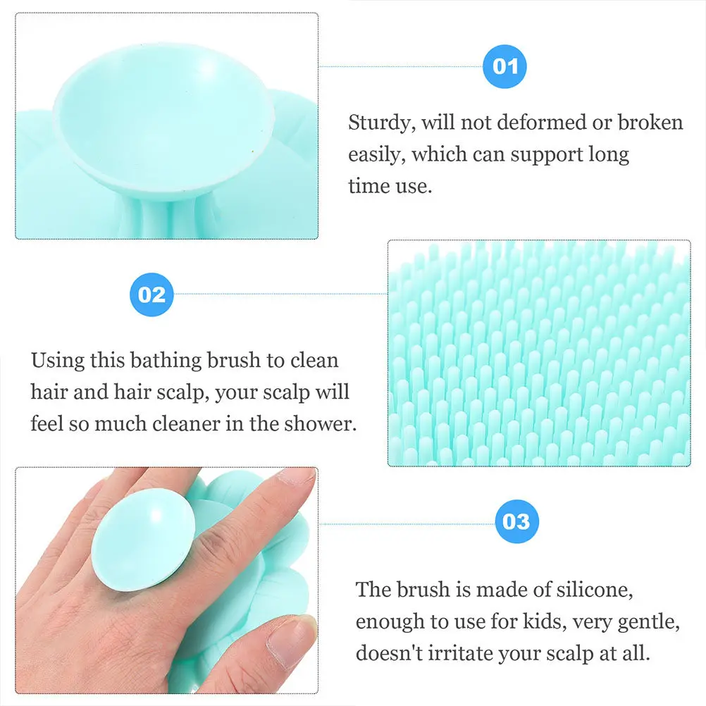 

2Pcs Silicone Baby Shampoo Brush for Hair-Washing Gentle Scalp Massager Newborn Bath Tool Infant Shower Scrubber