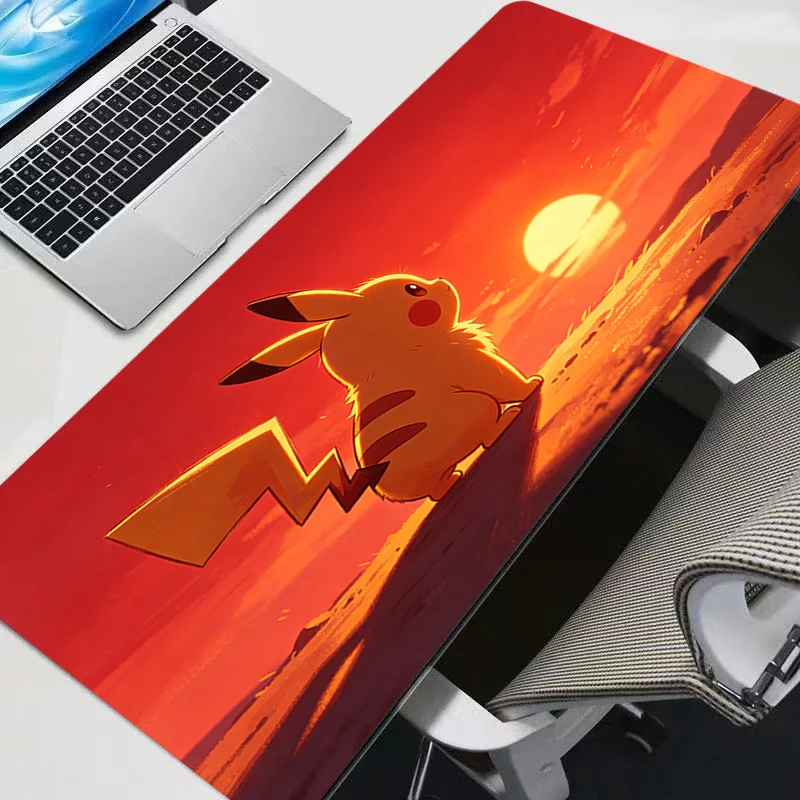 Mouse Pad Large Gamer Gaming Accessories Speed Keyboard rug Rubber Lock Edge Desk Mat Laptop P-Pikachu cherry blossom mousepad