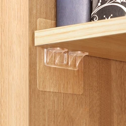 2/6/8/10 Pcs Shelf Support Holders Wall-mounted Wardrobe Shelf Racks Adhesive Pegs Closet Partition Bracket Cabinet Support Clip