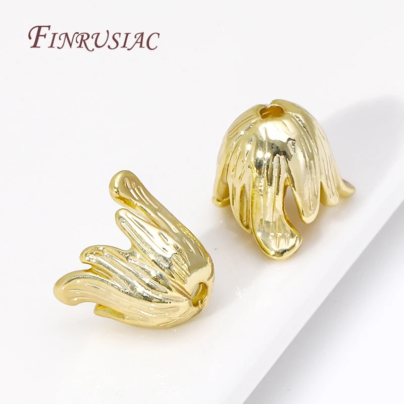 Large Beads Caps Tassel Caps 18K Gold Plated Brass Flower Caps DIY Jewelry Making Earrings Accessories For Women