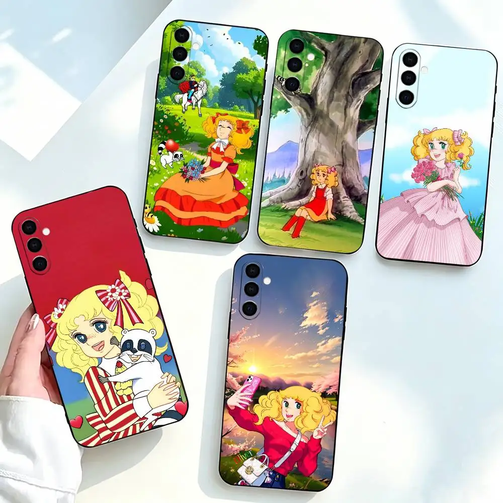 Sweet Candy Candy C-CC-ESs  Phone Case For Samsung Galaxy A73,A72,A71,A70,A53,A52,A51,Soft Silicone Black Cover