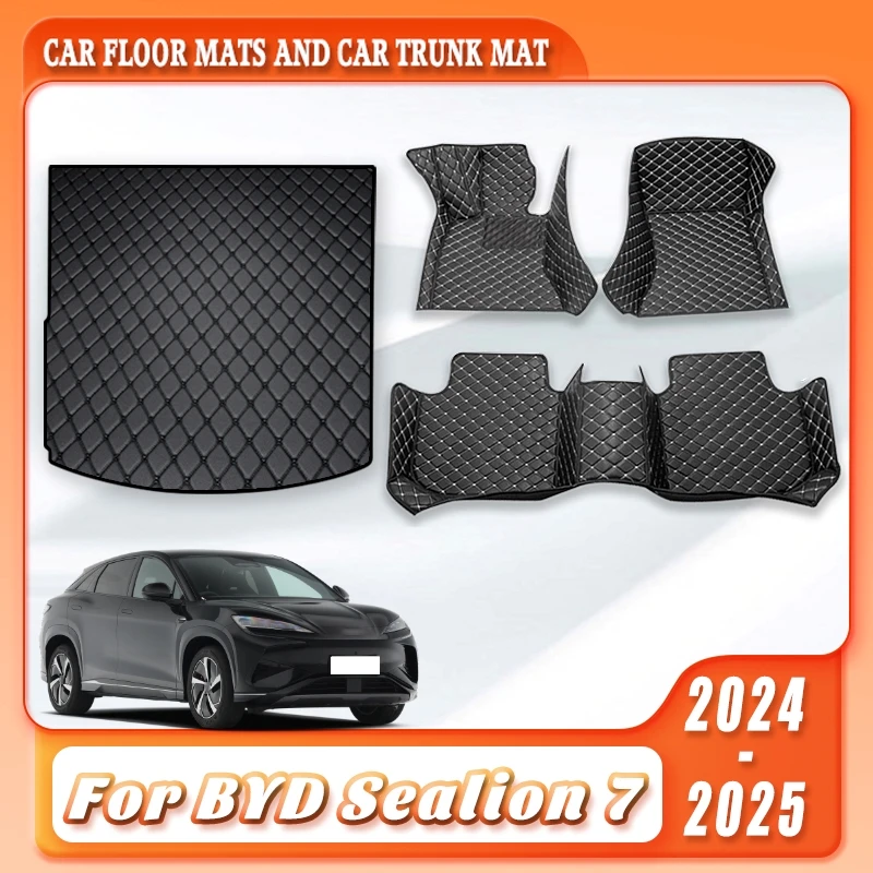 

Car Floor Mats Cargo Liner For BYD Sealion 7 2024 2025 Easy-Clean Durable Storage Pad Automotive Interior Accessories Cover Rugs