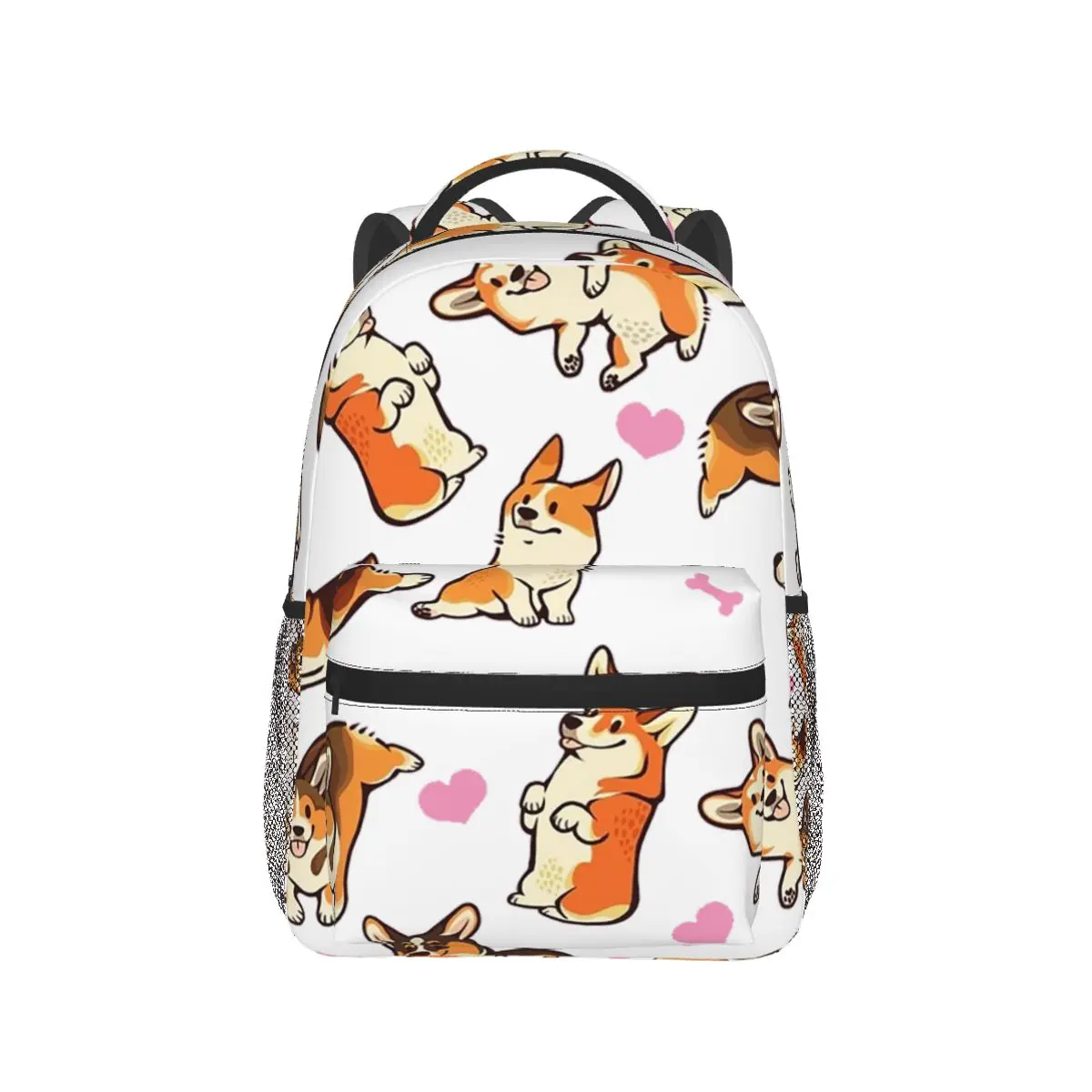 Lovey Corgis w różowych plecach chłopcy dziewczęta Bookbag studenci torby szkolne kreskówka plecak podróżny torba na ramię o dużej pojemności