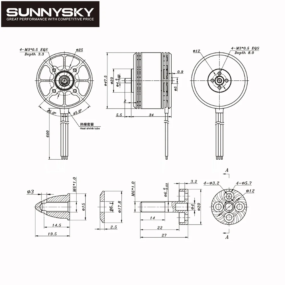 SUNNYSKY X4112S XS‑Series Semi‑Enclosed Outrunner Brushless Motor KV340 KV400 KV450 Dust‑Proof Heat Dissipation Power Motor