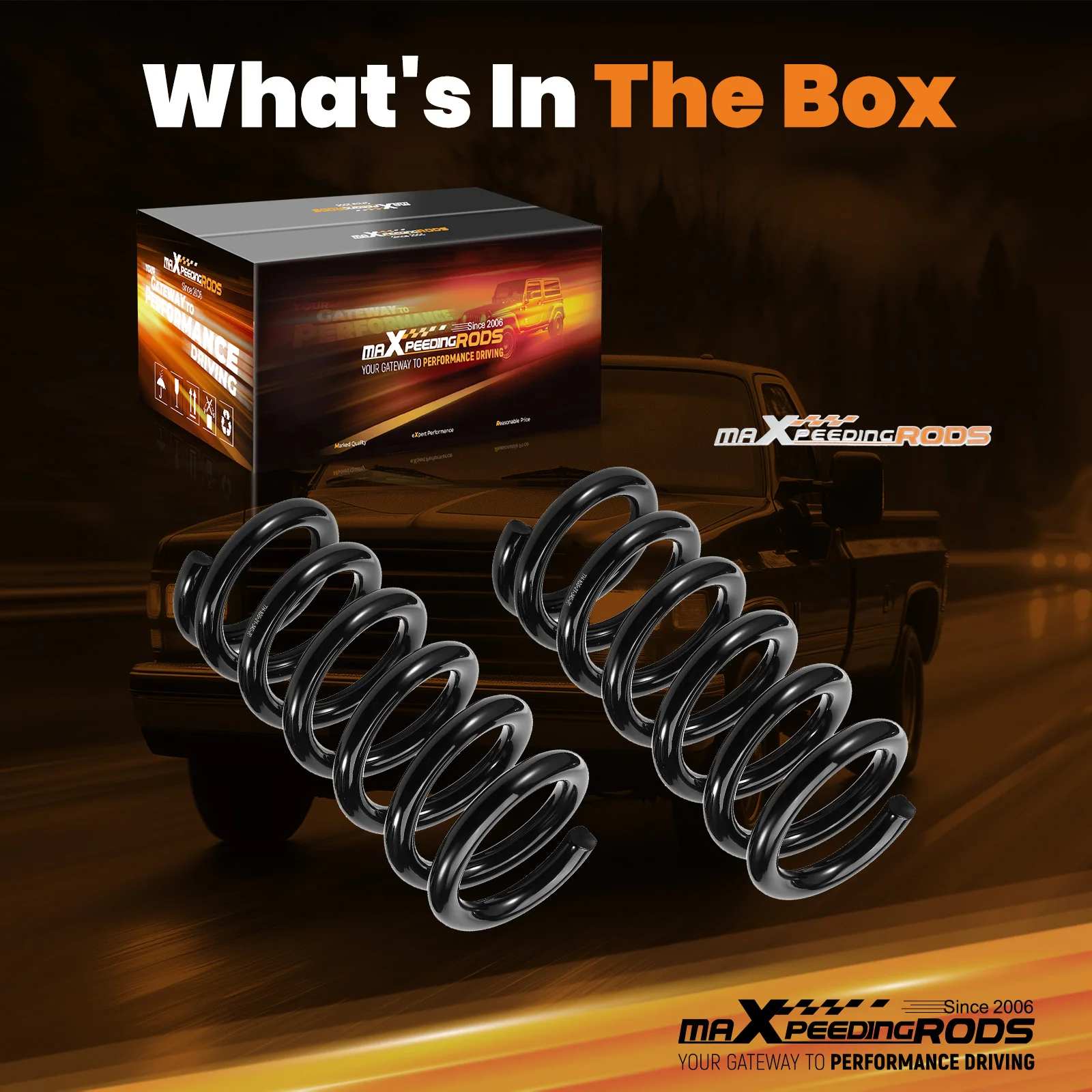 

2" Front Drop Coil Springs Lowering Kit For Chevrolet GMC C1500 2WD V8 Steel