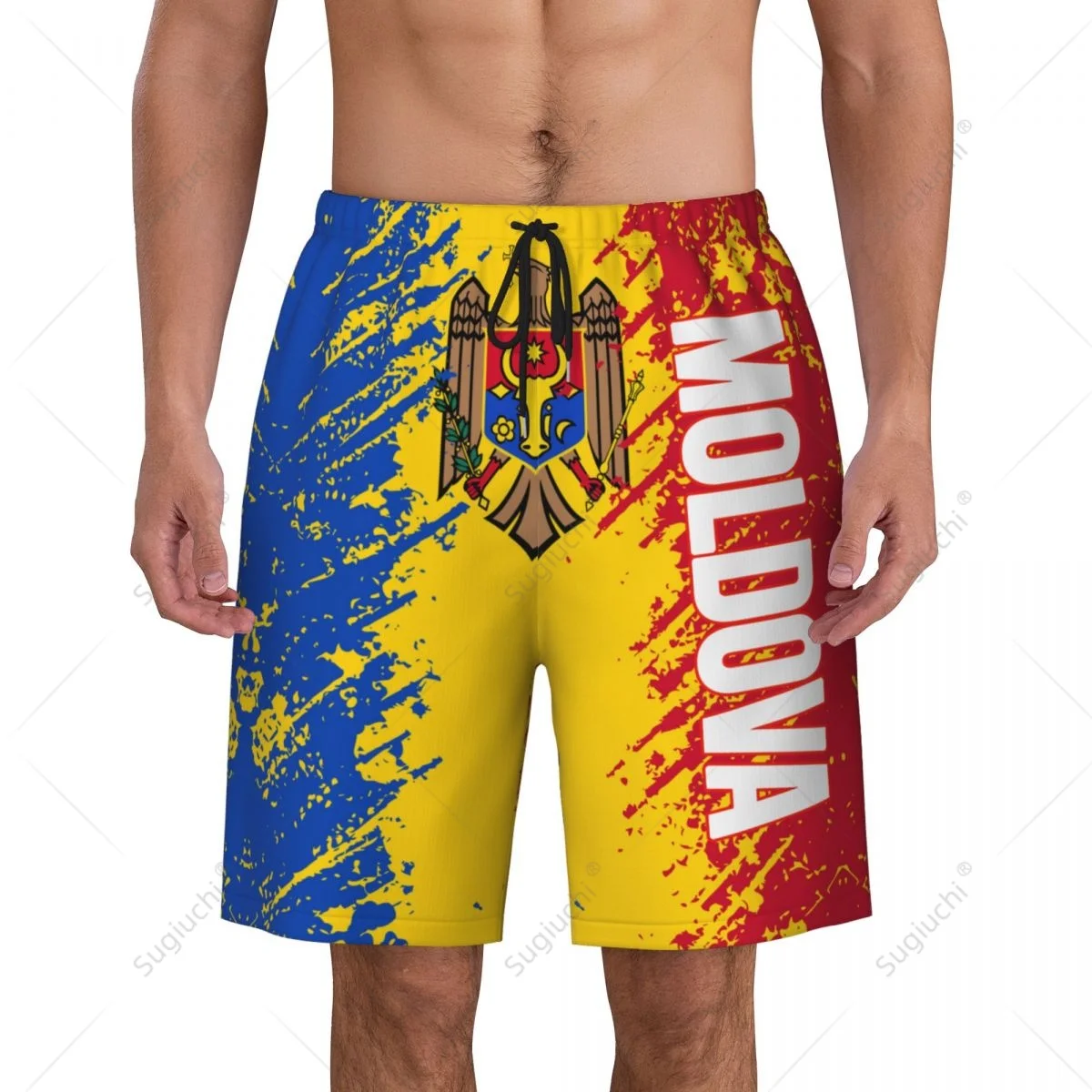 Men's Moldova Flag Beach Pants Board Shorts Surfing Boys Soccer Cycling Swimwear Running Polyester