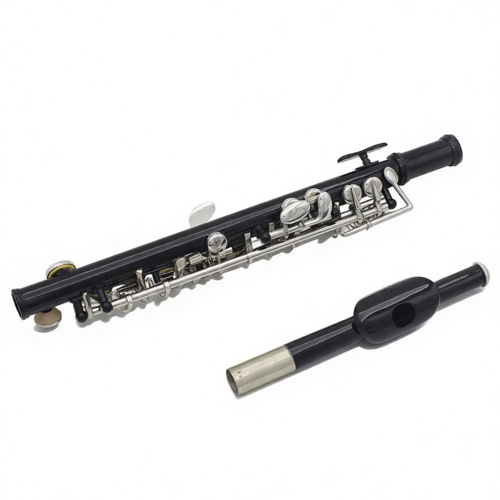 SLADE Nickel Plated Cupronickel Piccolo C Key Woodwind Musical Instrument Student Practice Flute With Leather Box