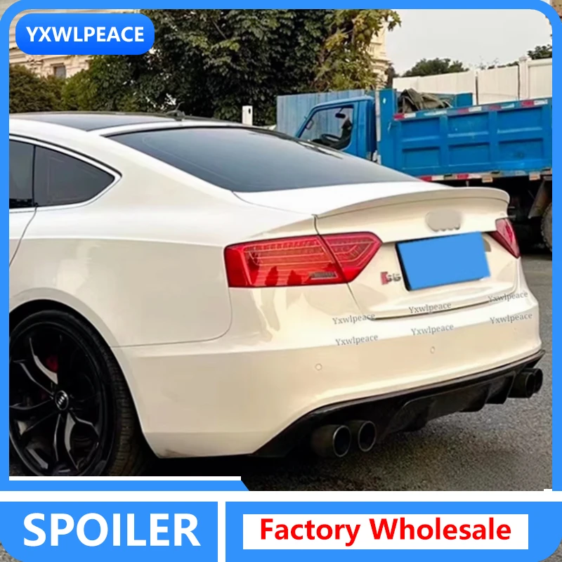 

For Audi A5 4Door 2009 2010 2011 2012 2013 14 15 2016 ABS Material Plastic Primer Color Rear Trunk Lip Spoiler Wing Car Styling