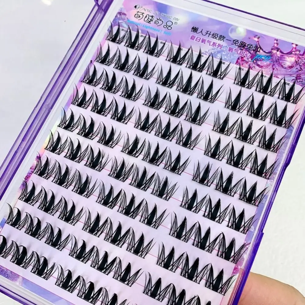再利用可能な甘い自己粘着性つけまつげカールソフトクラスターつけまつげ DIY 長期持続接着剤不使用つけまつげパーティー