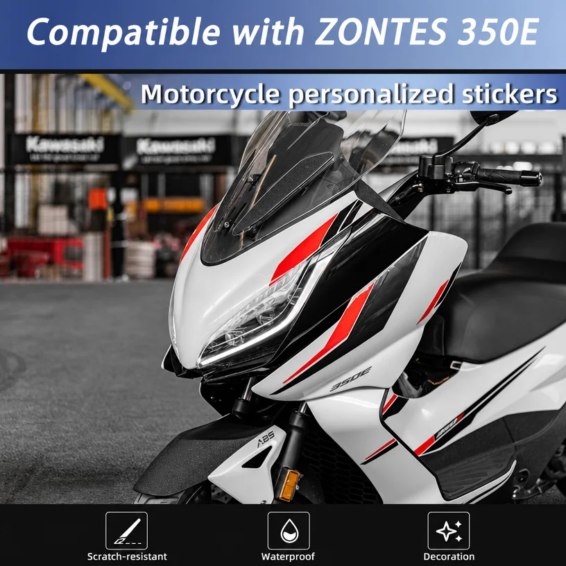 Motorcycle Fairing Decal Sticker Kit Compatible with Zontes 350E Waterproof Graphic Decoration Accessories