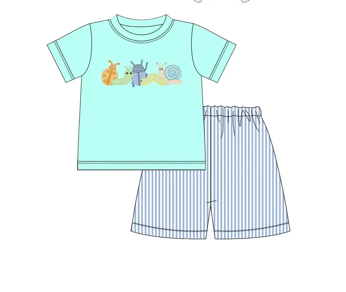 Toddler Kids Bug Outfit Cute Summer Casual Flutter Sleeve Girls Dress Baby Romper Boy Shorts Set