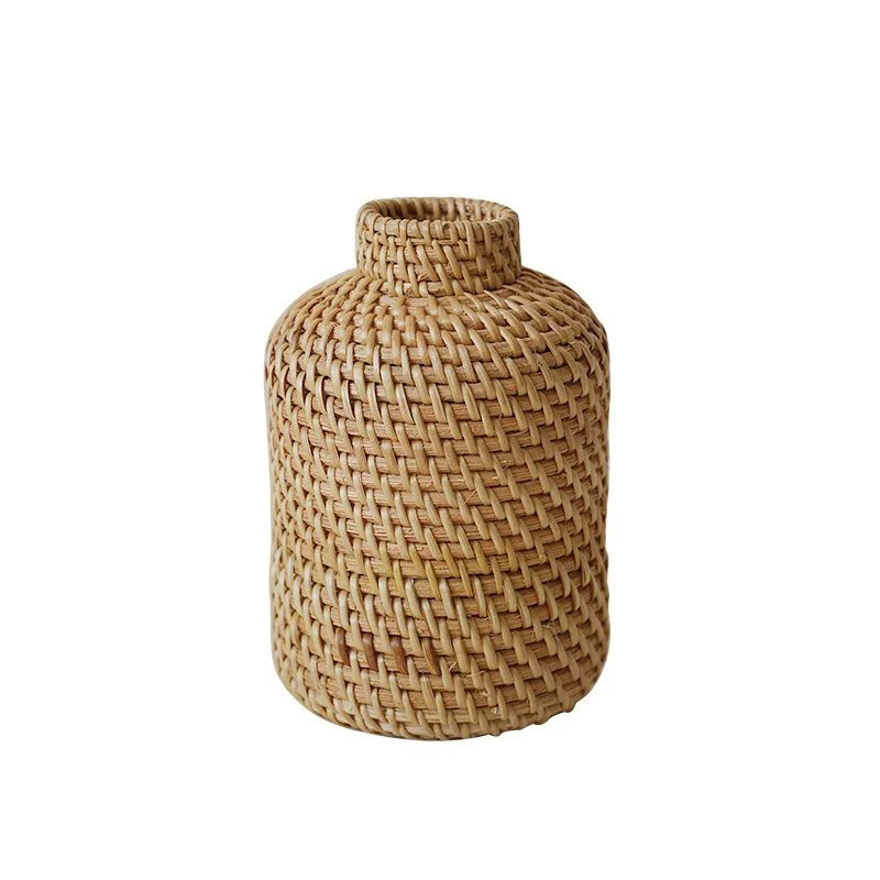 

DSA handmade rattan vase ornament living room flower arrangement simulation dried flower light luxury high-end home decoration