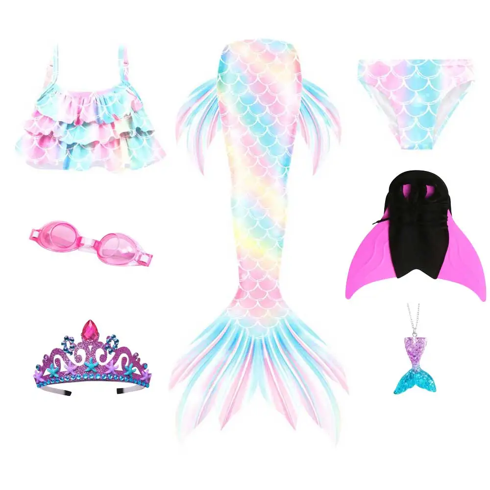 Mermaid Swimsuit Costume Cosplay Mermaid For Swimming For Girls Princess Bikini Set Beach Clothes Pool Swimsuit