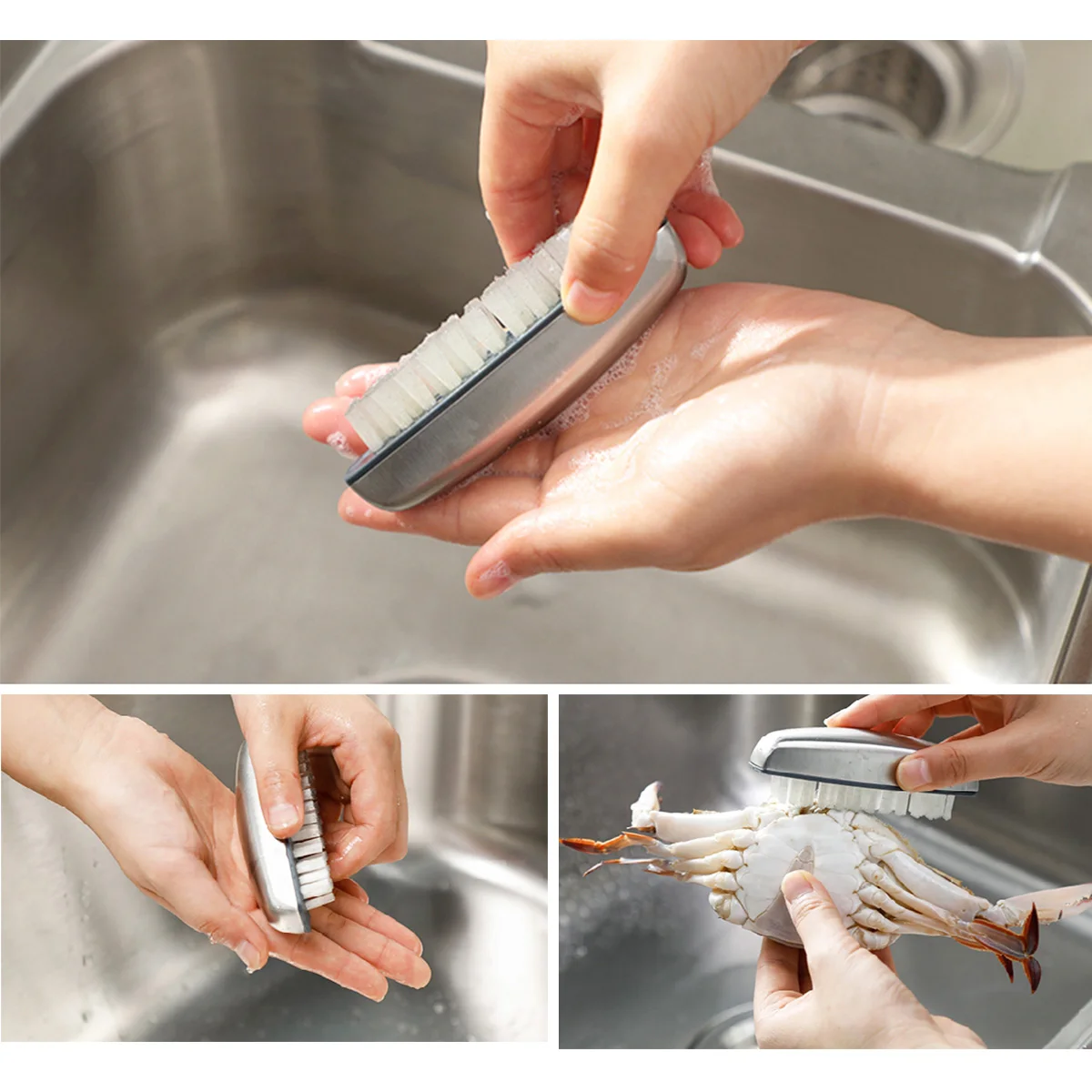 Cepillo de acero inoxidable, eliminador de olores, herramienta de limpieza de uñas, barra desodorizante, utensilio de cocina, barra desordorizadora portátil para Cocina