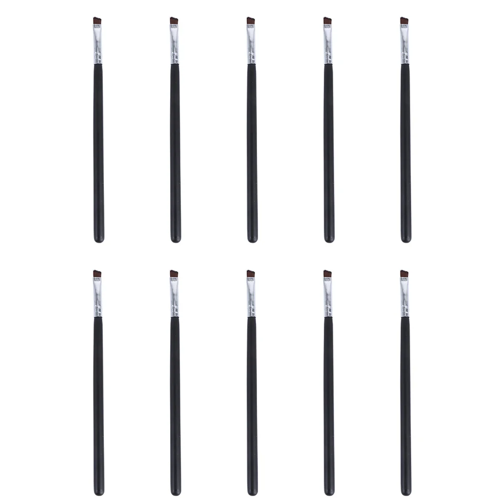 مجموعة من 10 فرش صغيرة مائلة احترافية لتحديد الحواجب والعيون، مناسبة للكريمات والجل، لا تبهت، عالية الجودة