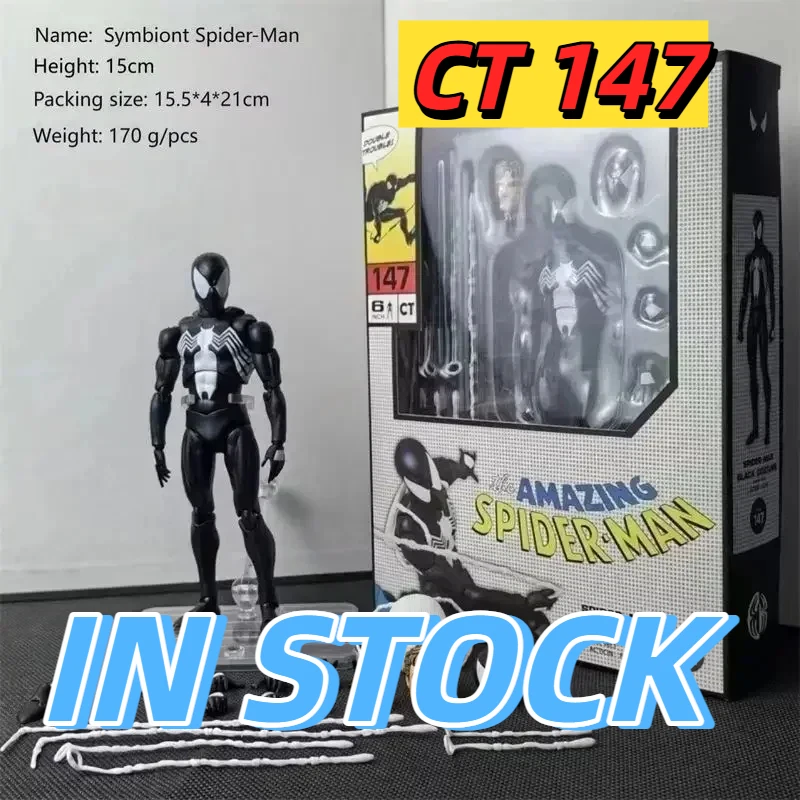 

Hot Original CT Mafex 147 Venom Action Figure Model Toy 1/12 Venom Spiderman Symbiotic Body Figures Collectible Ornaments Gifts